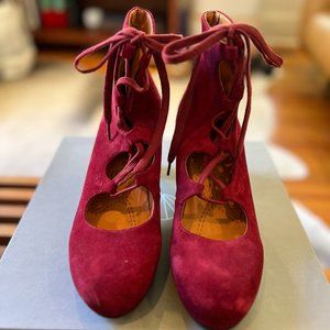 Chie Mihara Red Velvet Heels